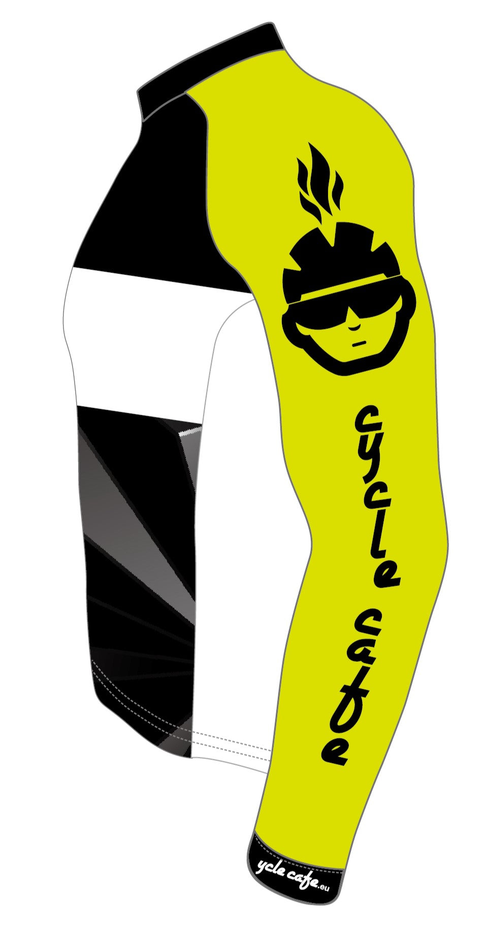 Long sleeve jersey Cycle Cafe Visi Yellow