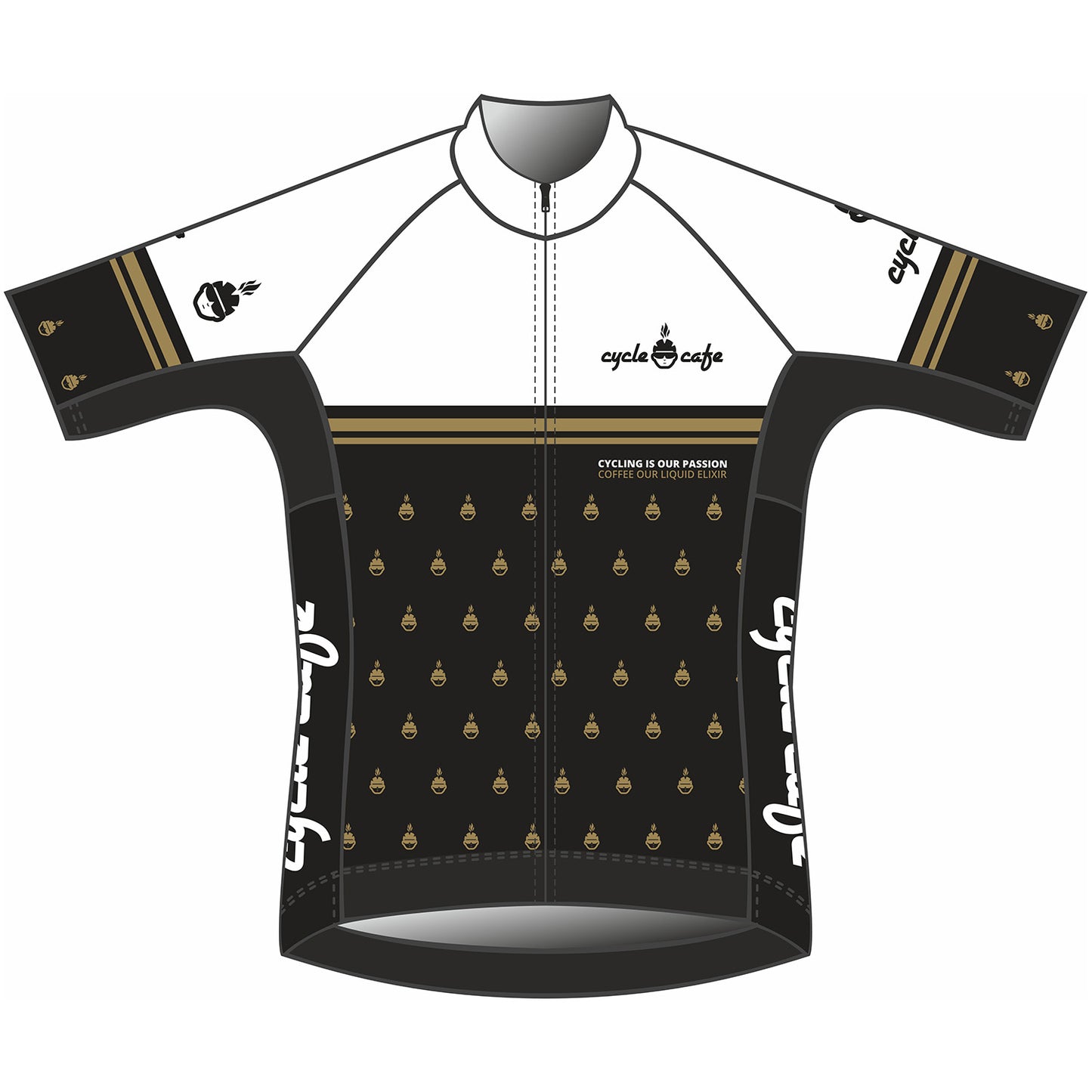Children's short-sleeved jersey Cycle Cafe Gold Edition