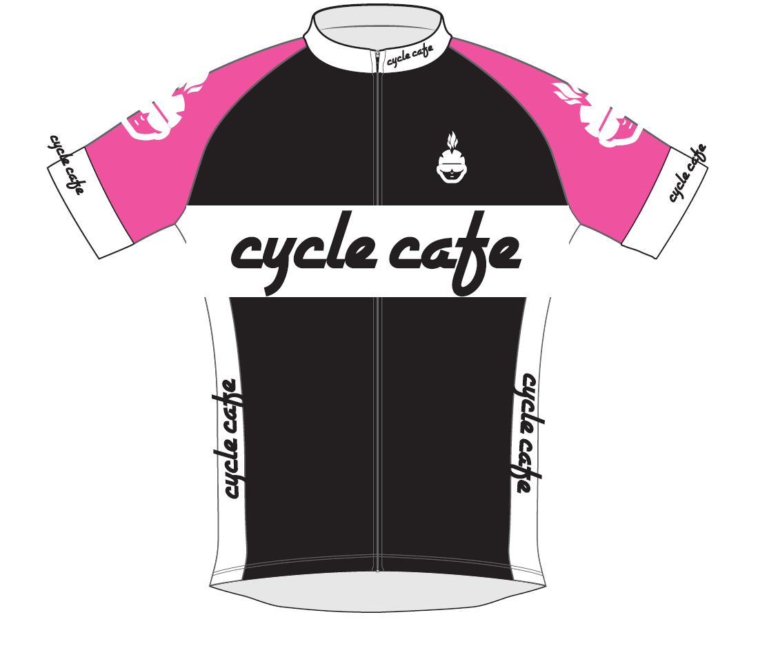 Short Sleeve Jersey Cycle Cafe Neon Pink