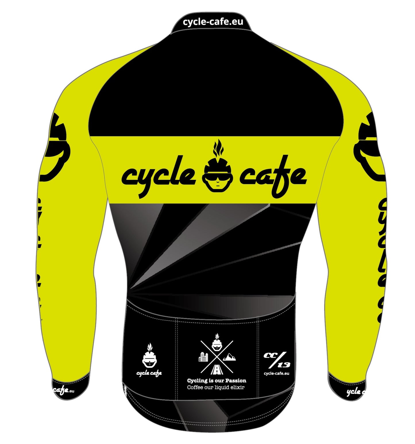 Long sleeve jersey Cycle Cafe Visi Yellow