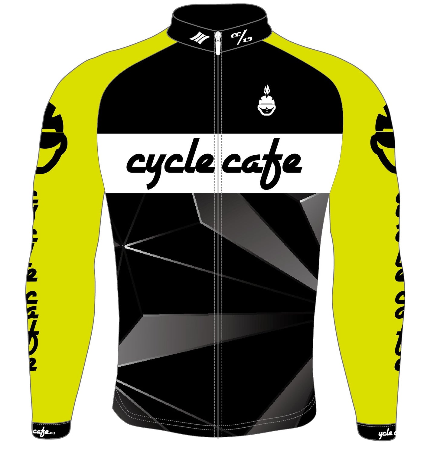 Long sleeve jersey Cycle Cafe Visi Yellow