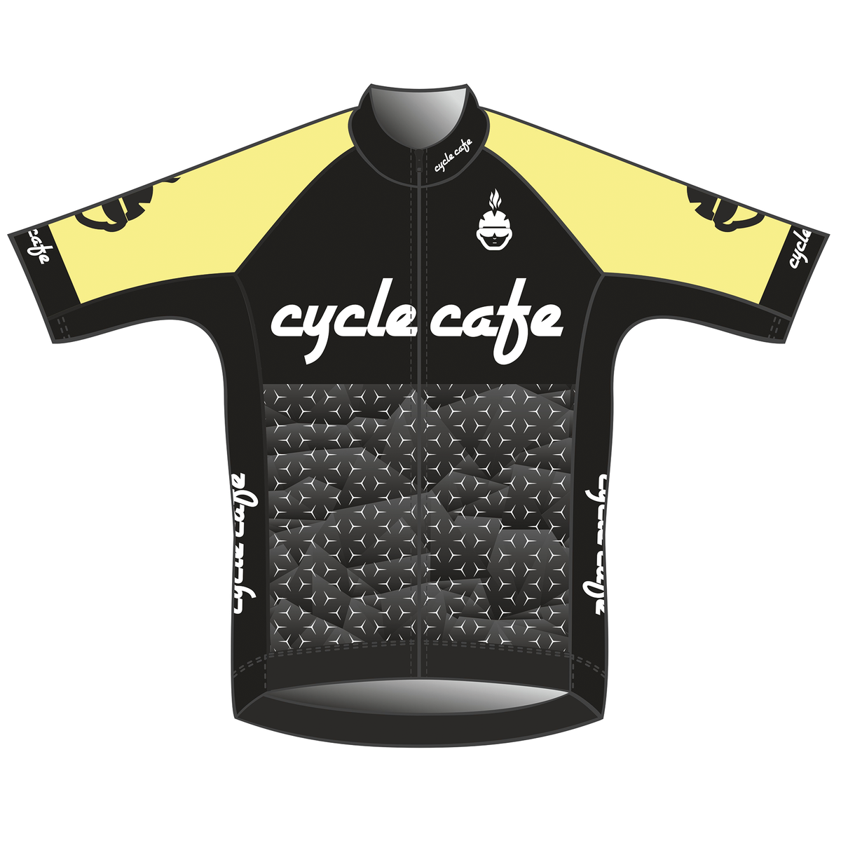 Short Sleeve Jersey Cycle Cafe Visi Yellow - Limited Edition 2024