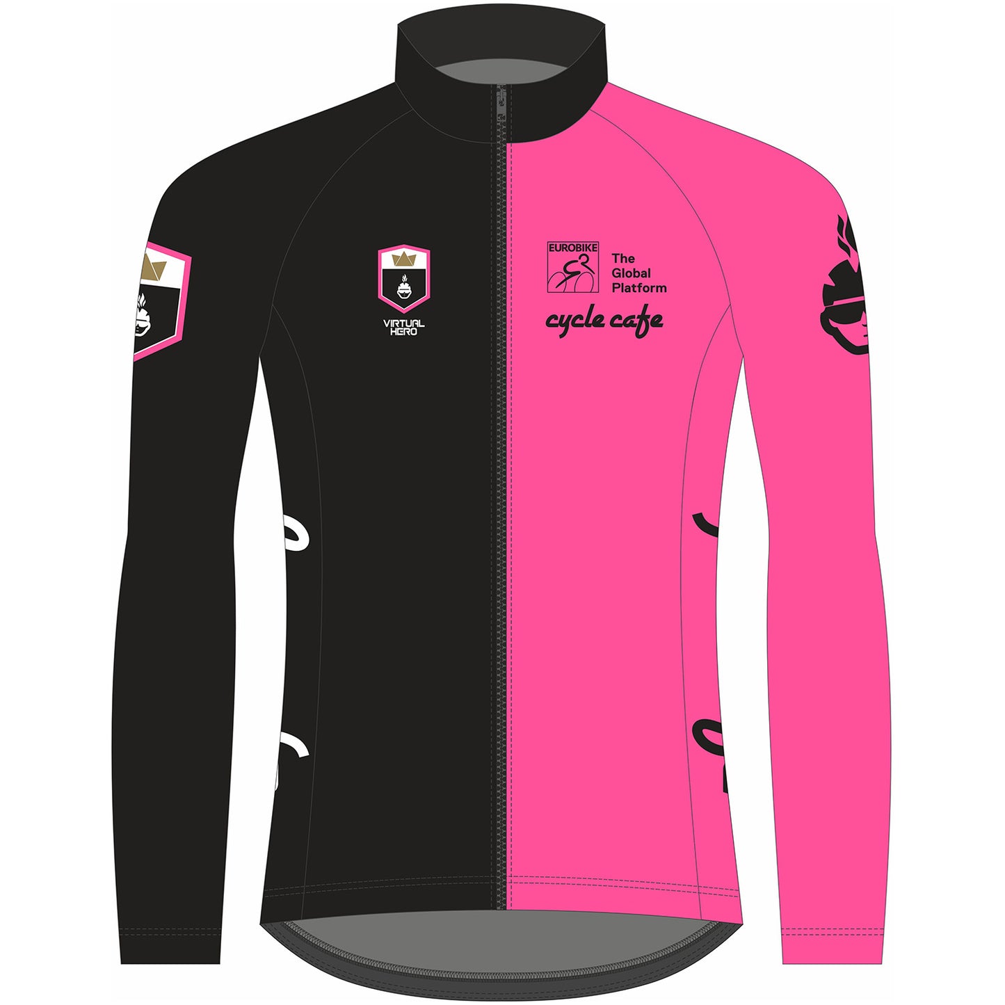 Visi Pink Long Sleeve Jersey Cycle Cafe - Virtual Hero