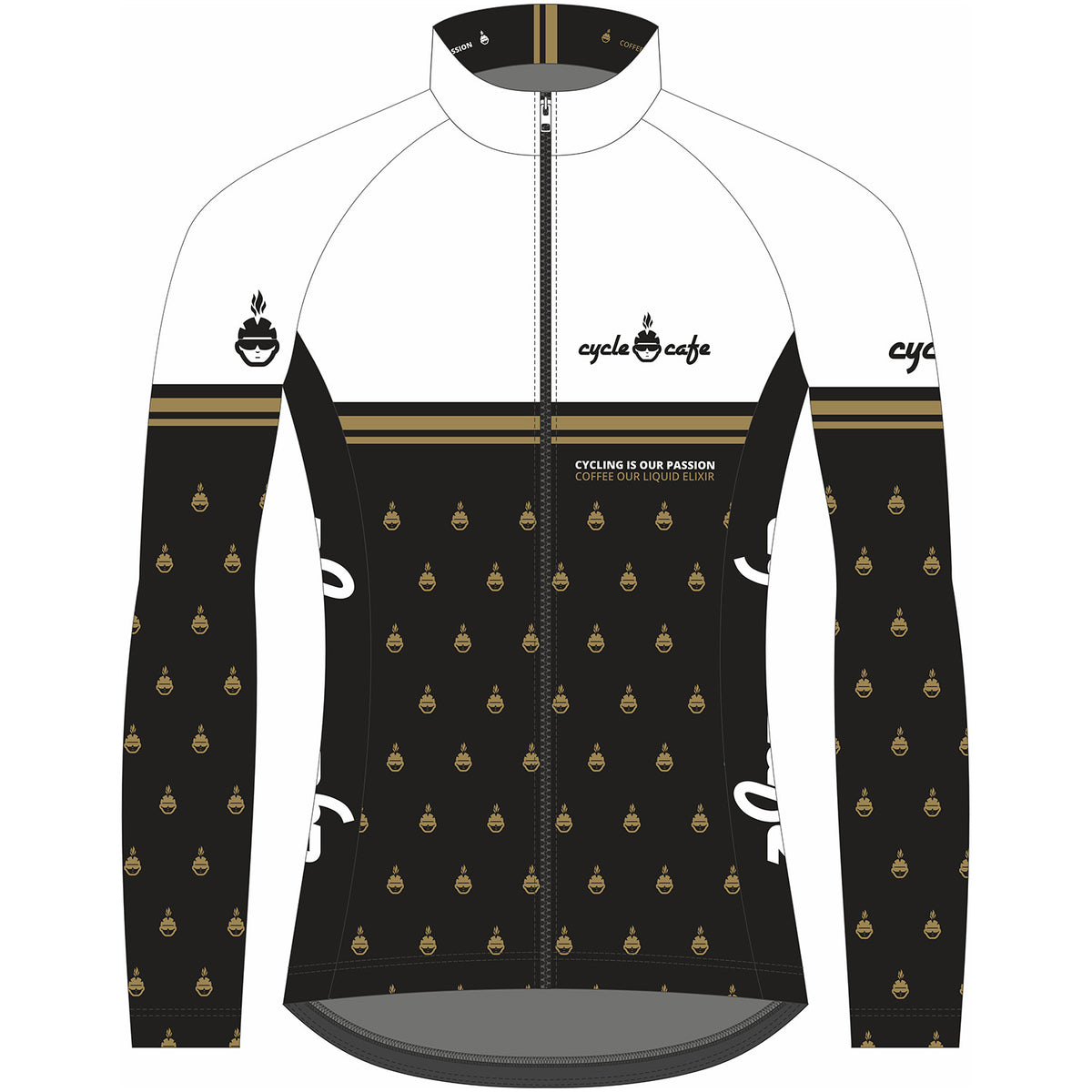Long-sleeved jersey Cycle Cafe Gold Edition