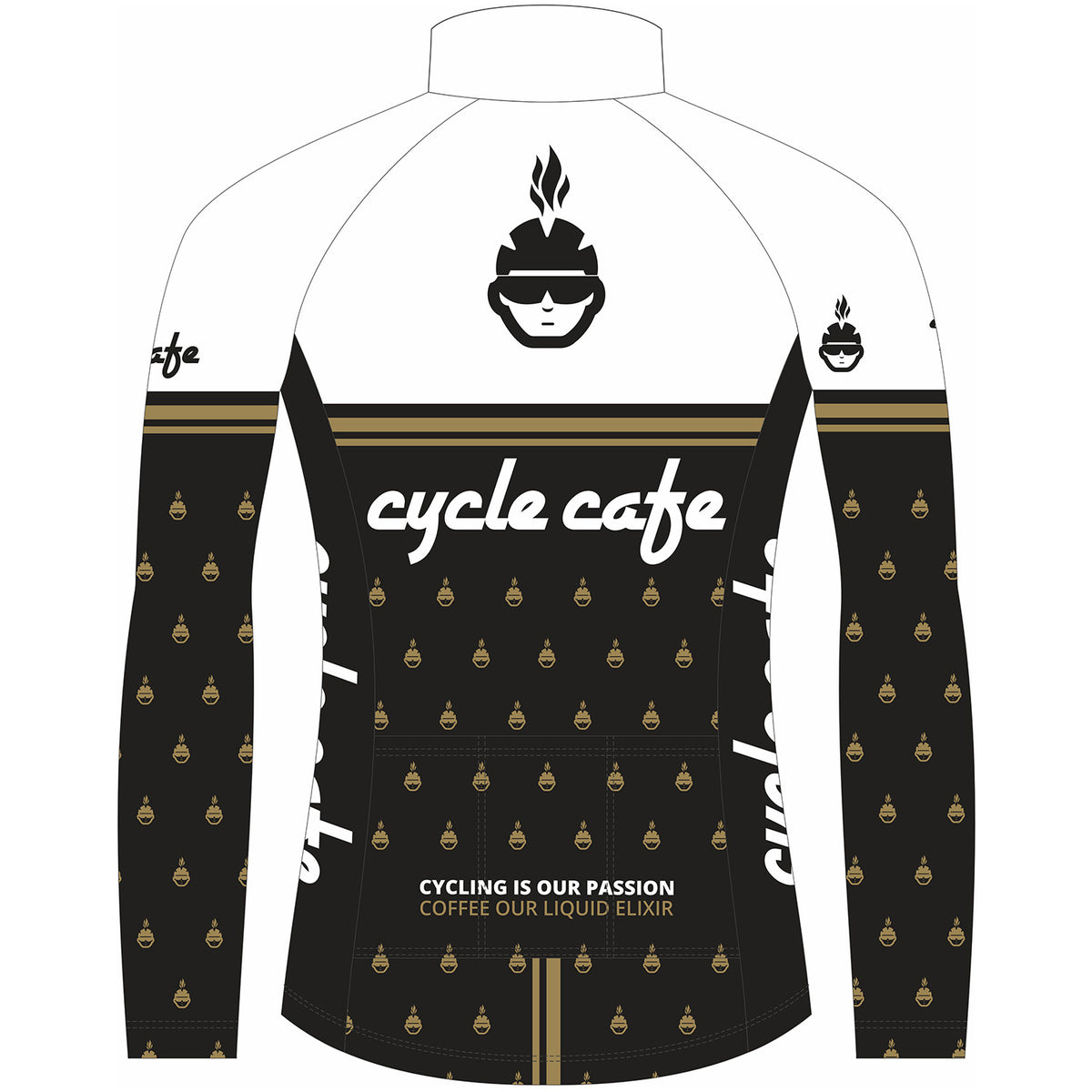 Long-sleeved jersey Cycle Cafe Gold Edition
